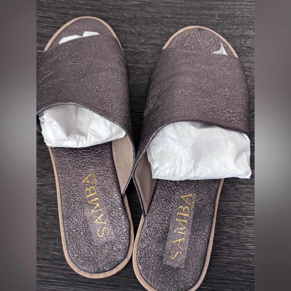 SAMBA sandals slides size 38 in a bronze colour
